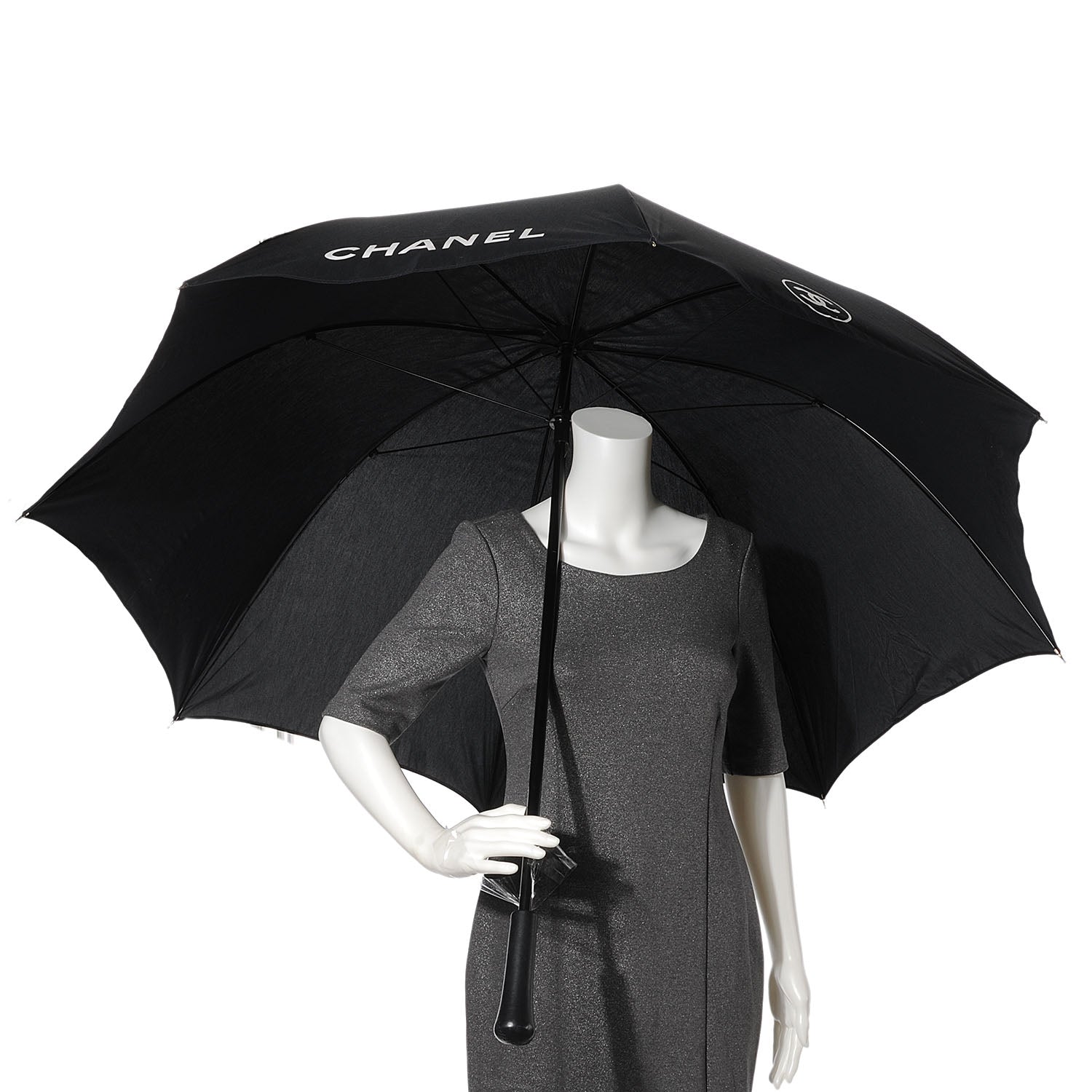 Chanel Nylon CC Large Umbrella Black 2 of 5