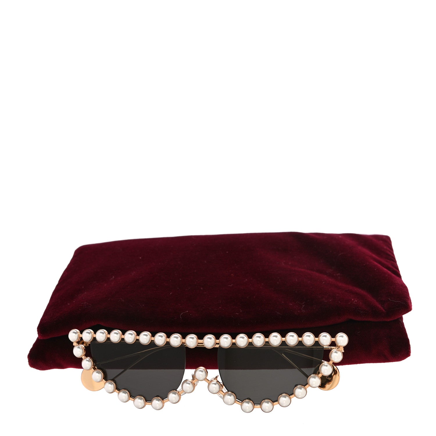 Gucci Metal Pearl Cat Eye Sunglasses GG0364S Gold 8 of 8
