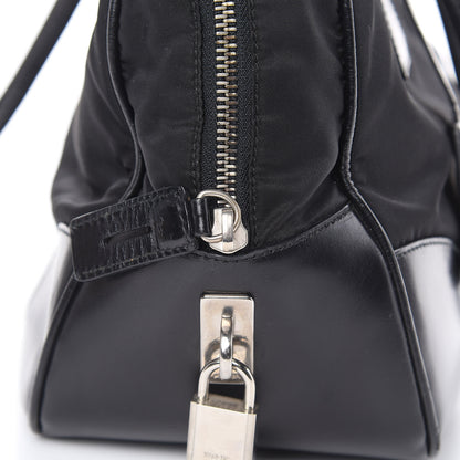 Prada Tessuto Nylon Soft Calfskin Shoulder Bag Black 14 of 15