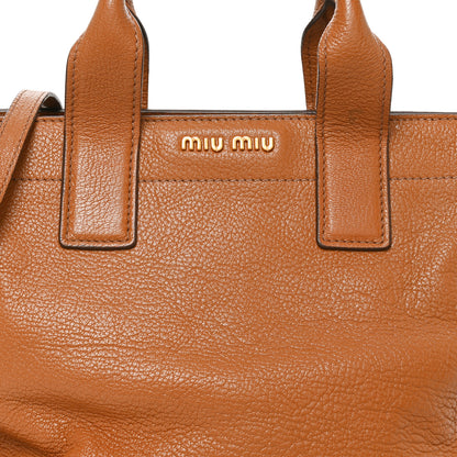 Miu Miu Goatskin Madras Bauletto Cuoio 7 of 9