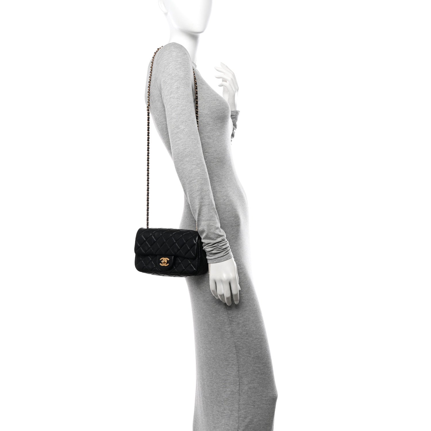 Chanel Lambskin Quilted Mini Rectangular Pearl Crush Flap Black 2 of 10