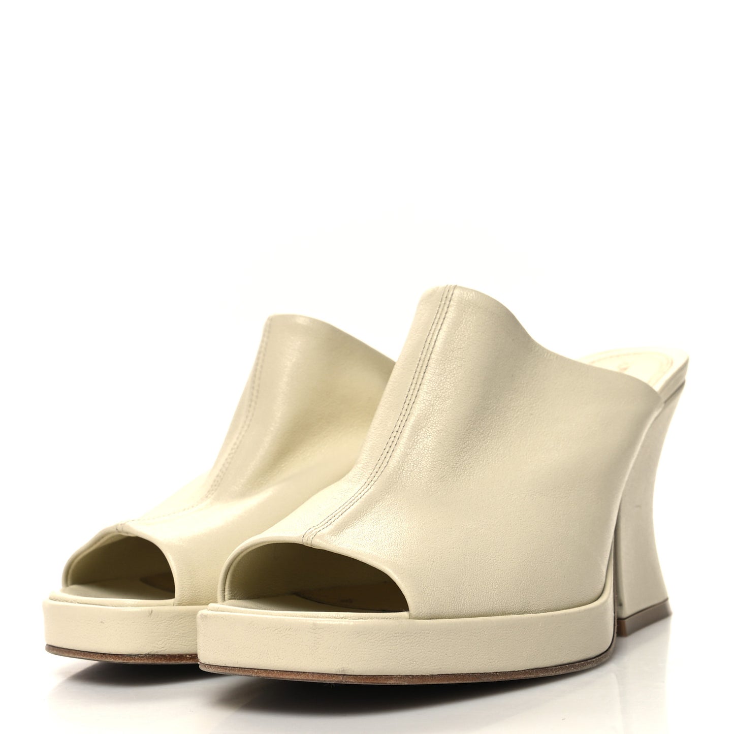 Nappa Stack Mule Sandals 37 Sea Salt