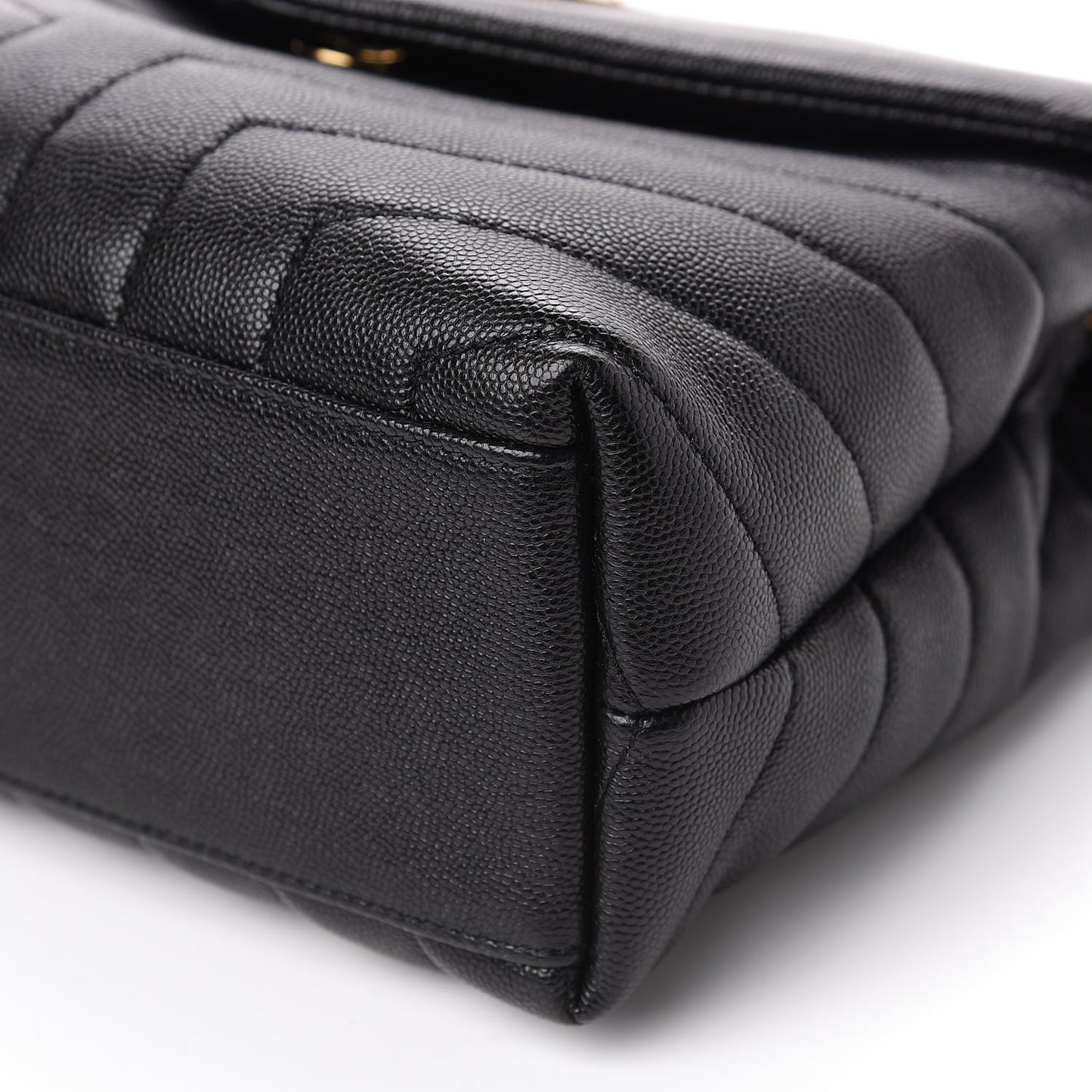 Grain de Poudre Calfskin Y Quilted Monogram Small Loulou Chain Satchel Black