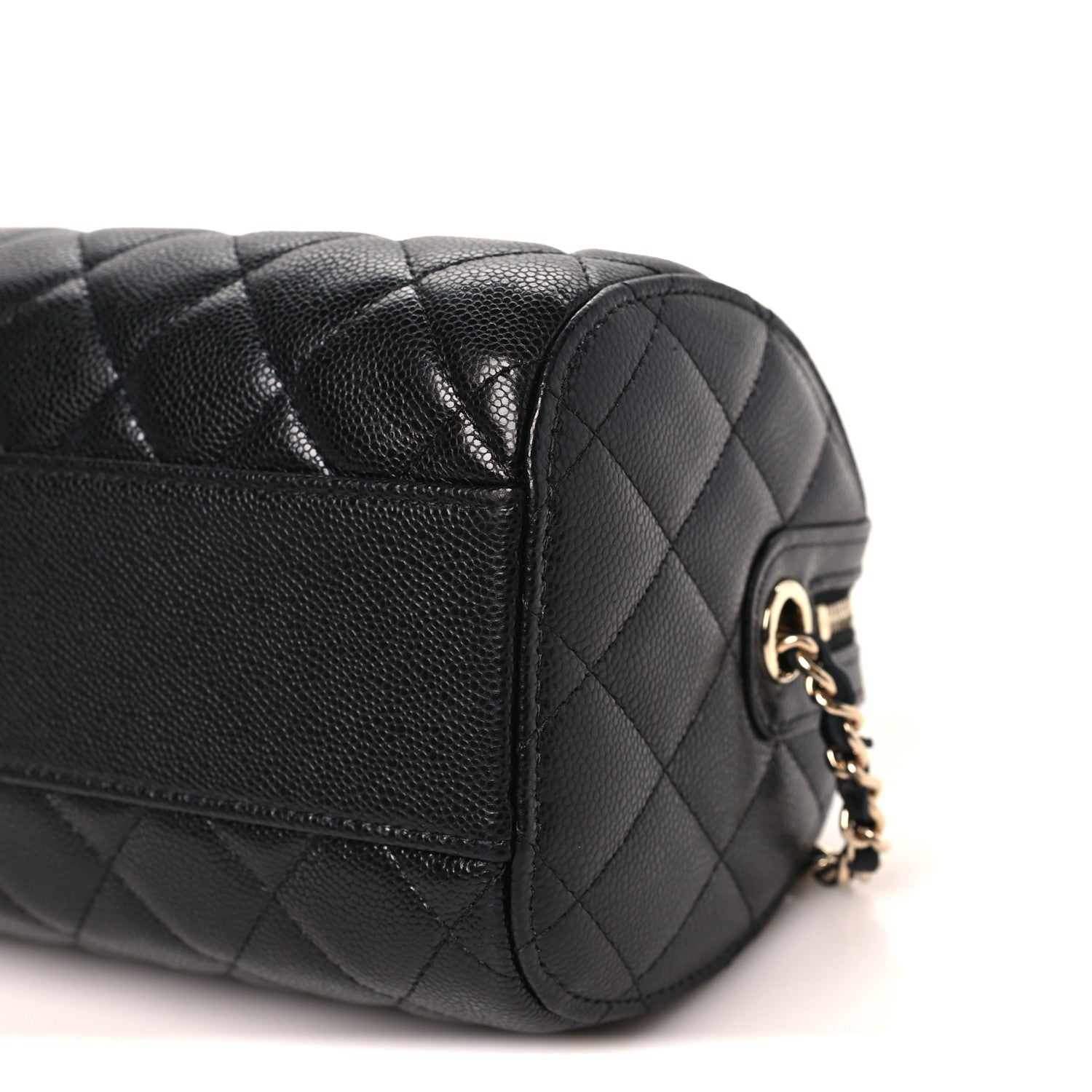 Chanel Caviar Quilted Barrel Clutch With Chain  Black 10 of 11