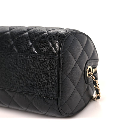 Chanel Caviar Quilted Barrel Clutch With Chain  Black 10 of 11