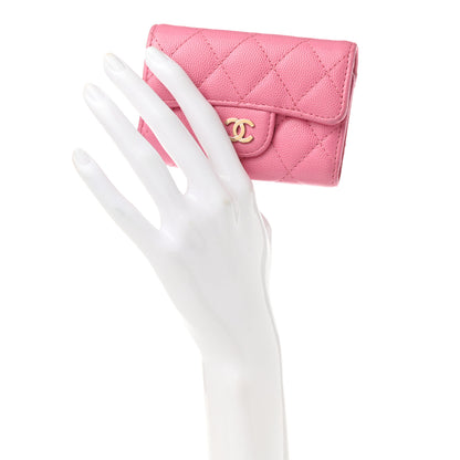 Chanel Caviar Quilted Classic 4 Key Holder Wallet Pink 2 of 12