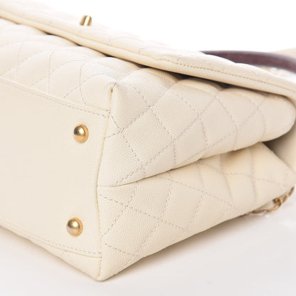 Chanel Caviar Lizard Quilted Small Coco Handle Flap Ivory 9 of 10