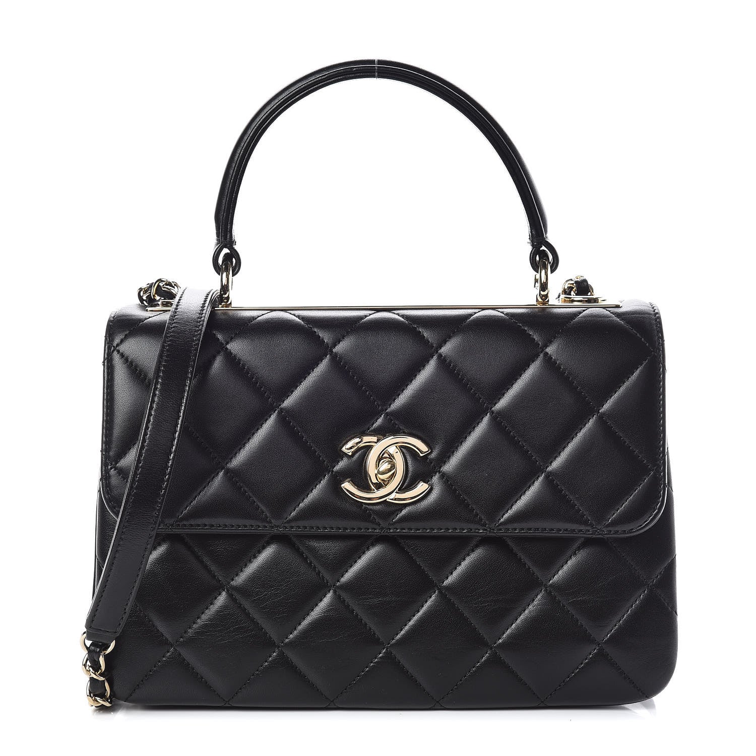 Chanel Lambskin Quilted Small Trendy CC Dual Handle Flap Bag Black 1 of 10