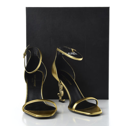 Saint Laurent Calfskin Opyum Sandals 38 Oro 9 of 9