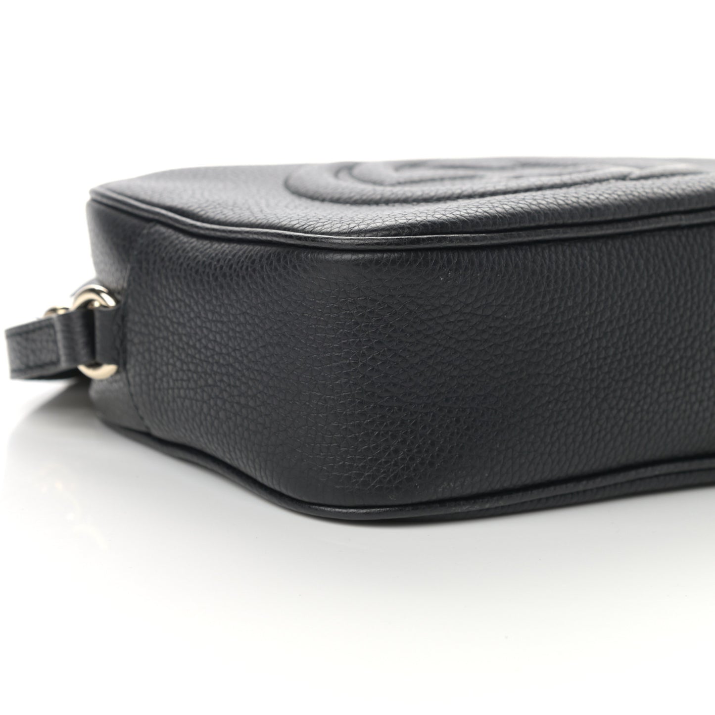 Pebbled Calfskin Small Soho Disco Bag Black