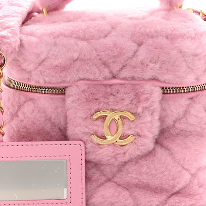 Chanel Shearling Lambskin Quilted Small CC Vanity Case Pink 8 of 10