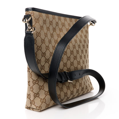 Gucci GG Monogram Web Flat Messenger Bag Black 3 of 11