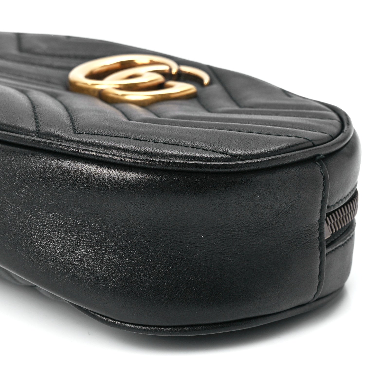 Gucci Calfskin Matelasse GG Marmont Belt Bag 85 34 Black 13 of 14