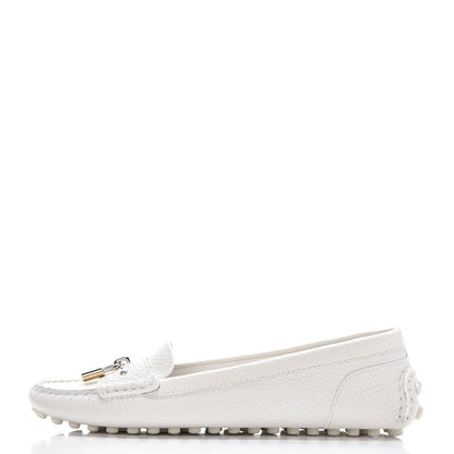 Louis Vuitton Grained Calfskin Close Up Flat Loafer 38 White 1 of 9
