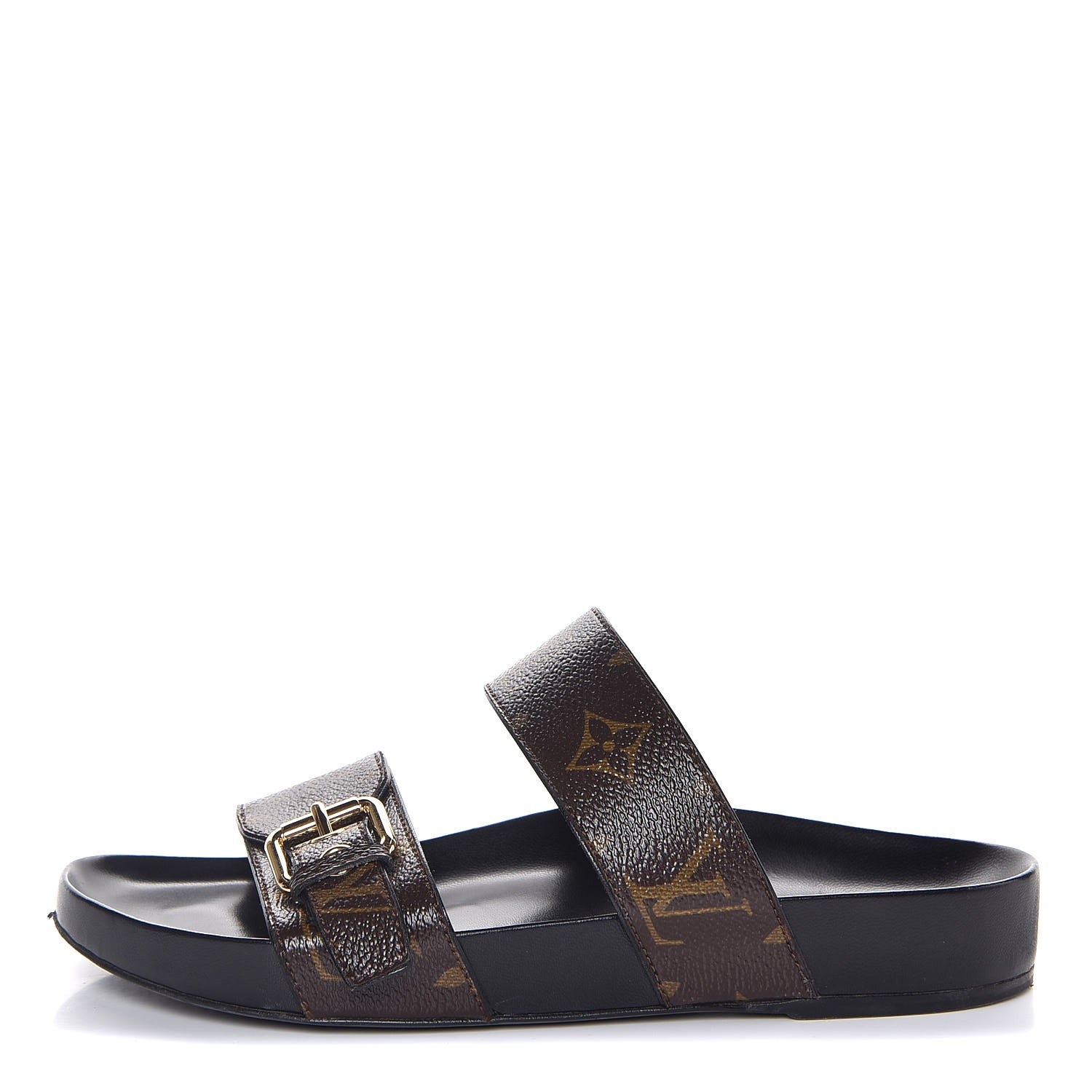 Louis Vuitton Monogram Bom Dia Mule Sandals 36 Black 1 of 9