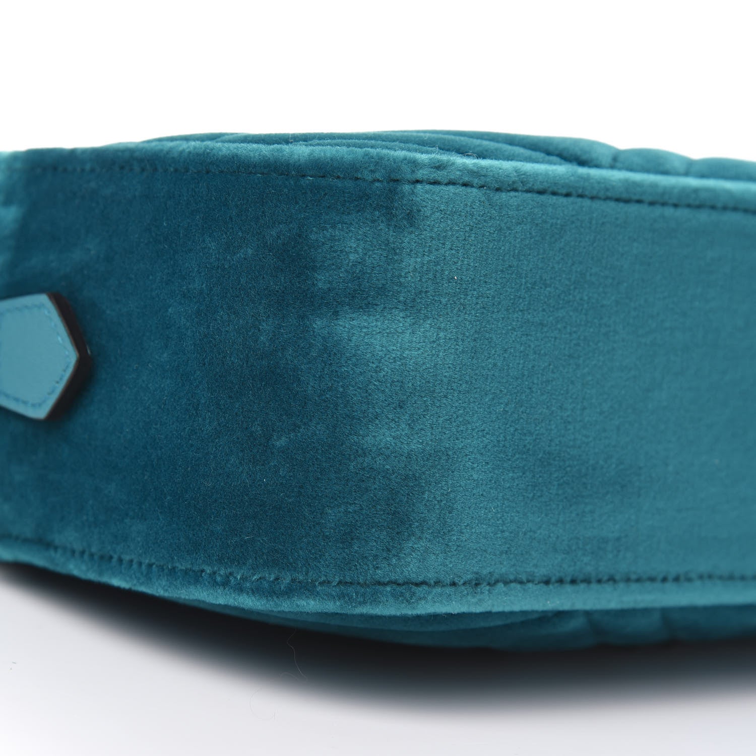 Gucci Velvet Matelasse Small GG Marmont Chain Shoulder Bag Pavone Cyan 8 of 10