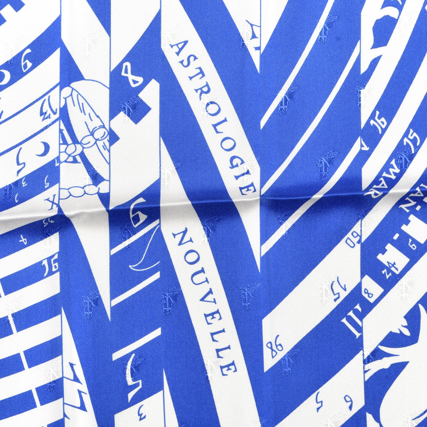 Hermes Silk Astrologie Nouvelle Scarf 90 Bleu Royal White 3 of 5
