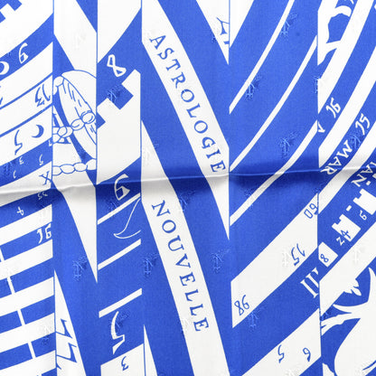 Hermes Silk Astrologie Nouvelle Scarf 90 Bleu Royal White 3 of 5