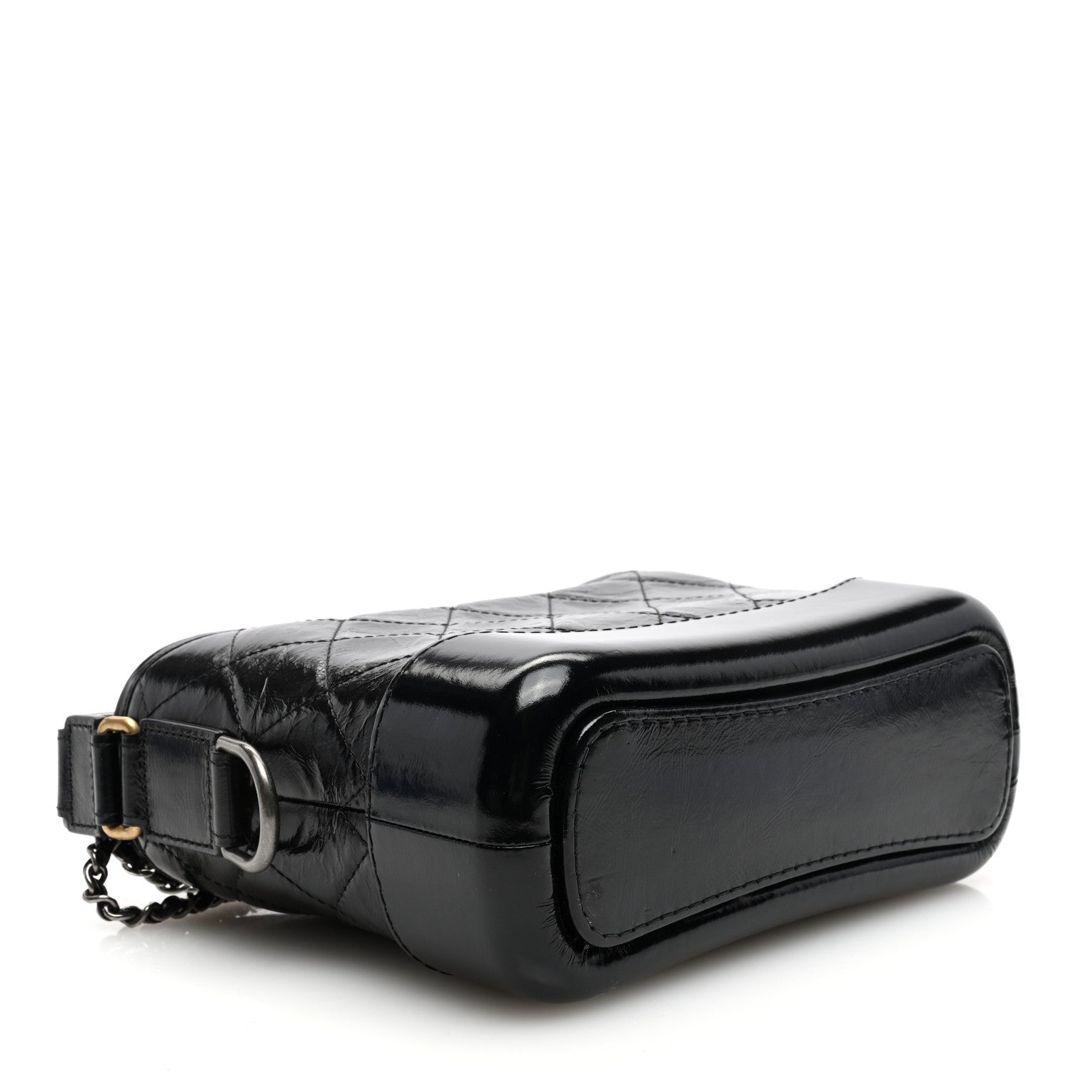 Chanel Shiny Calfskin Quilted Small Gabrielle Hobo Black 4 of 10