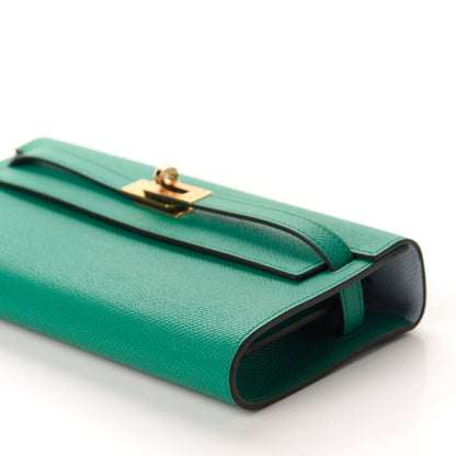 Hermes Epsom Kelly Wallet To Go Vert Jade Bleu Brume 7 of 10