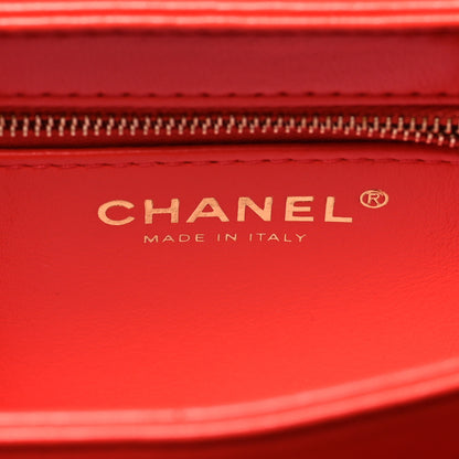 Chanel Lambskin Quilted Mini Trendy CC Dual Handle Flap Bag Red 7 of 10