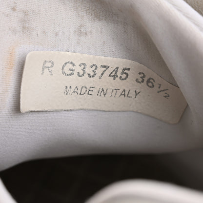 Chanel Suede Calfskin Fabric CC Sneakers 36.5 White 8 of 17