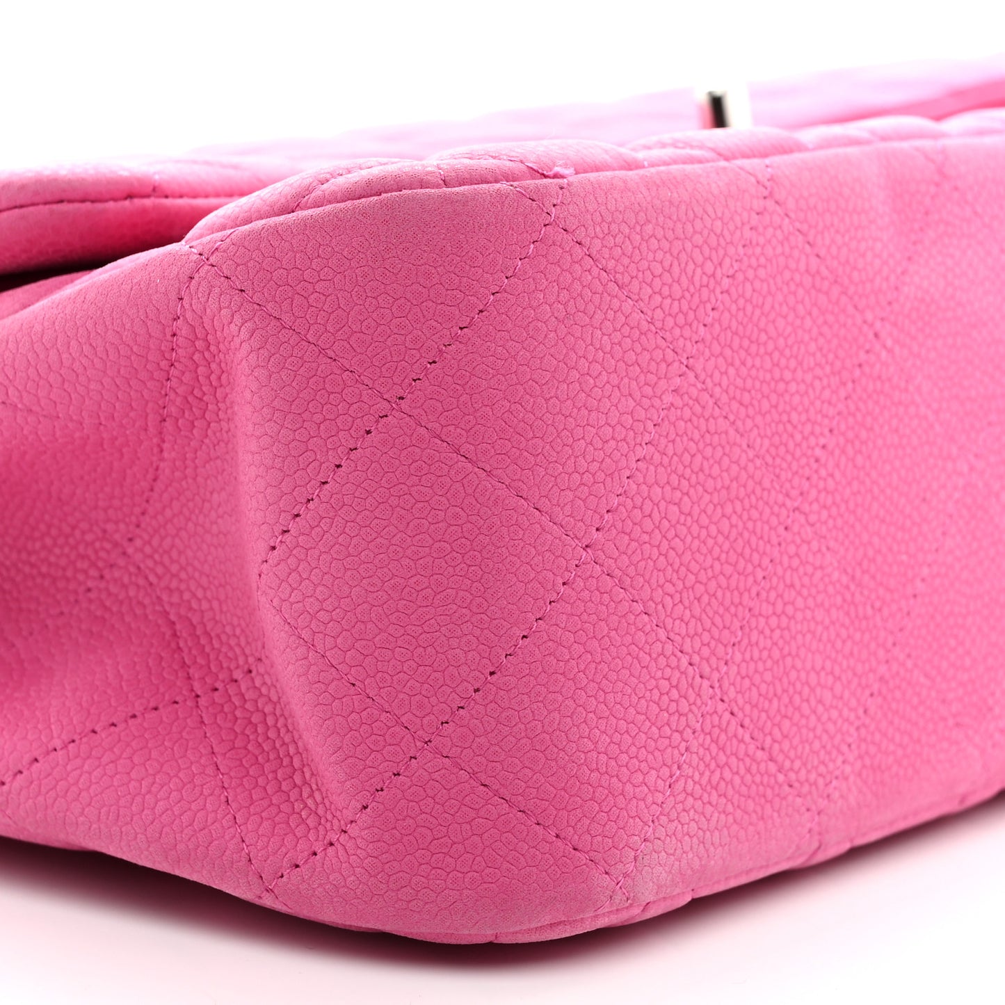Iridescent Caviar Quilted Jumbo Double Flap Pink