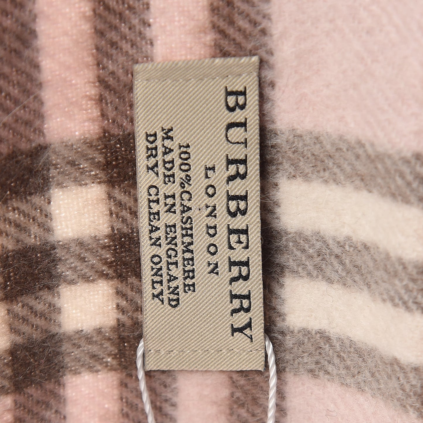 Cashmere Check Fringe Scarf Pink
