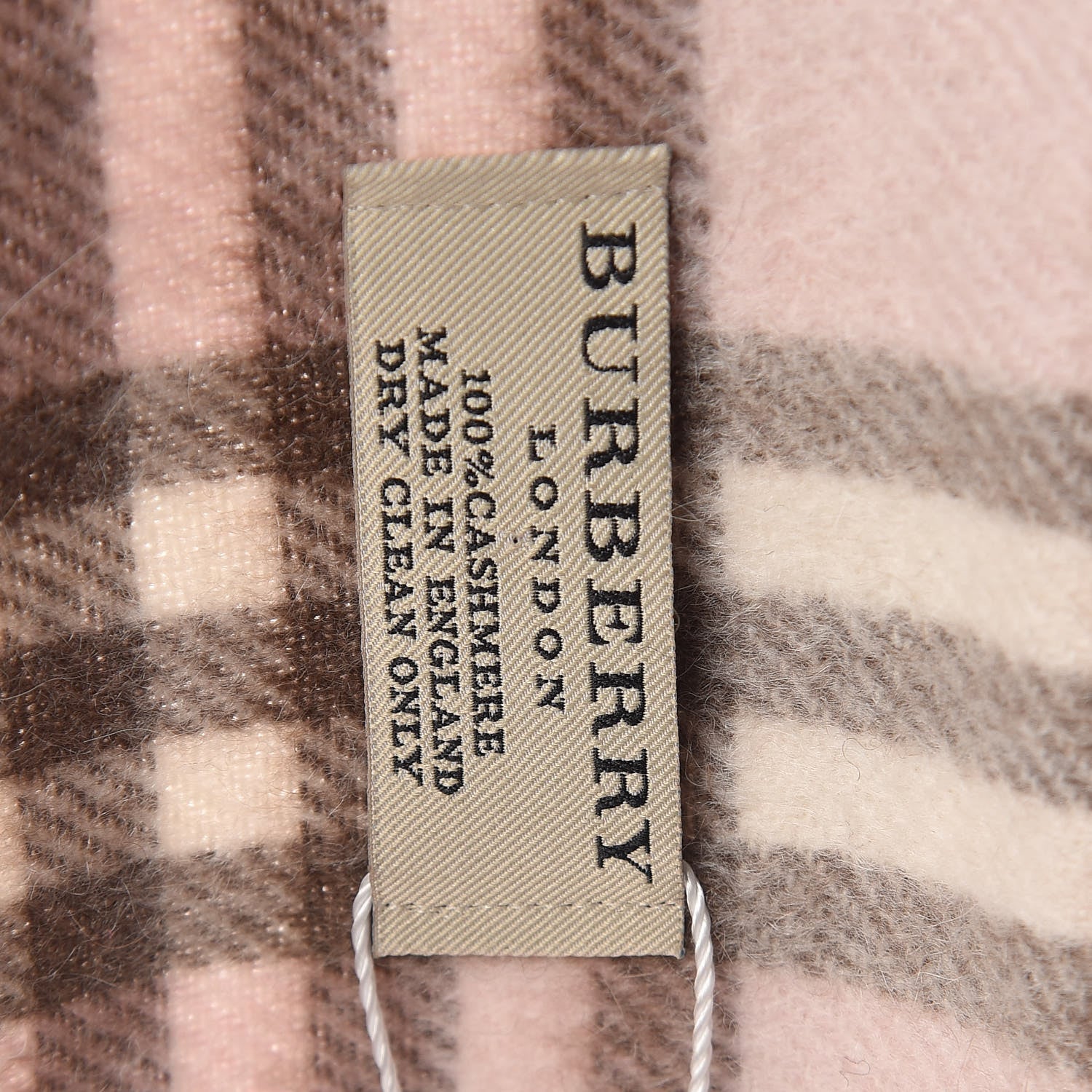 Burberry Cashmere Check Fringe Scarf Pink 3 of 3
