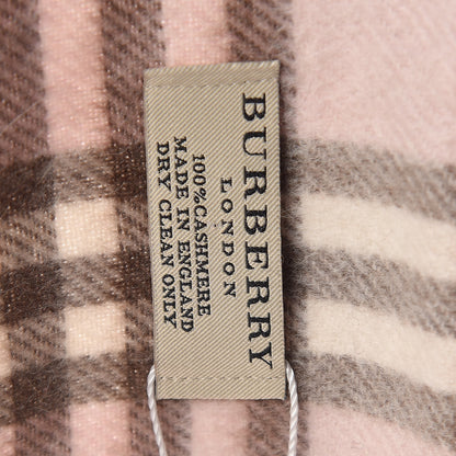 Burberry Cashmere Check Fringe Scarf Pink 3 of 3