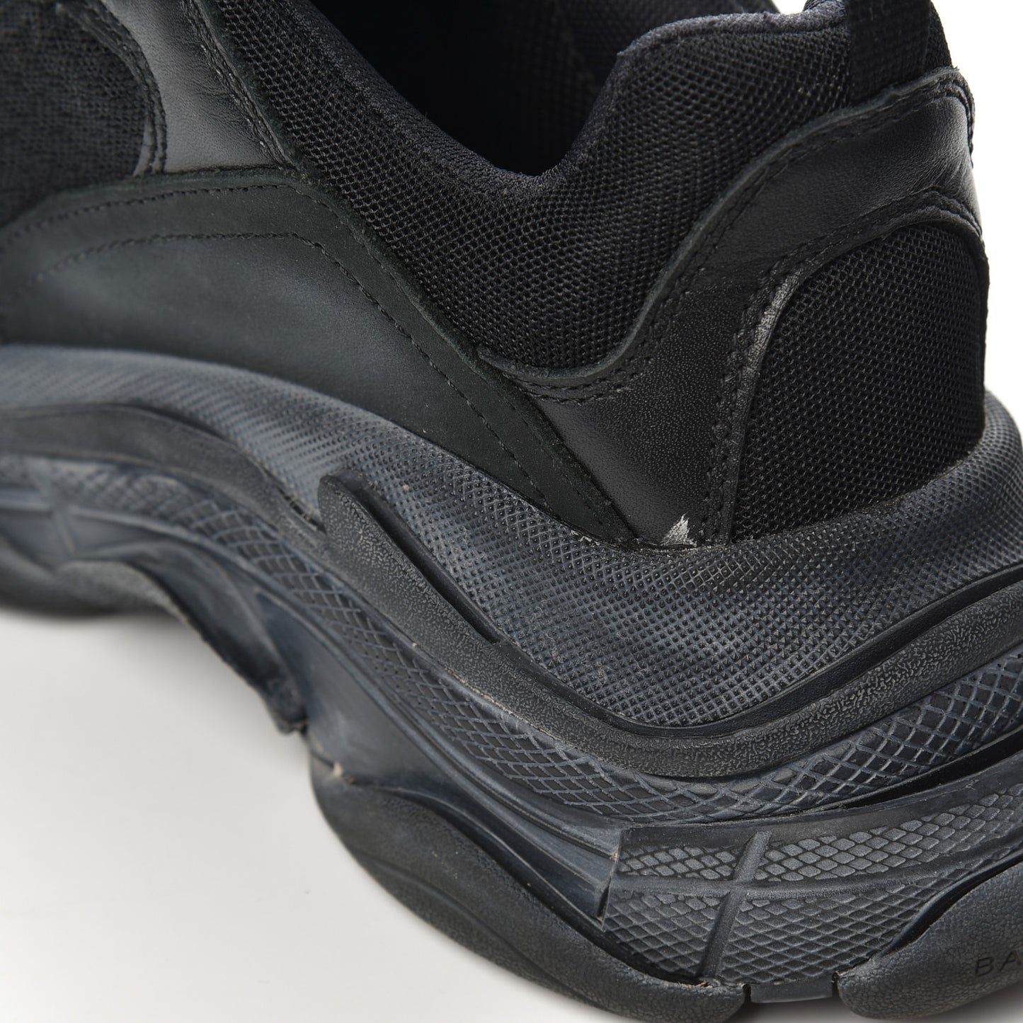 Fabric Mesh Womens Triple S Sneakers 38 Black