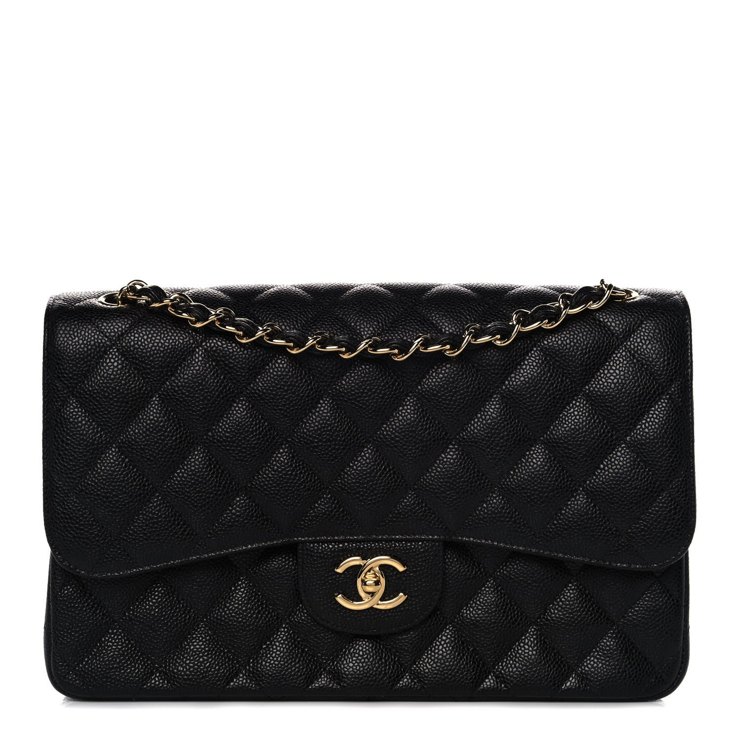 Chanel Caviar Quilted Jumbo Double Flap Black 1 of 14