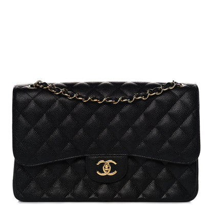 Chanel Caviar Quilted Jumbo Double Flap Black 1 of 14