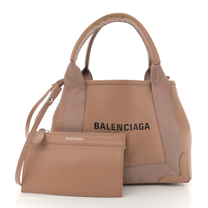 Balenciaga Nappa S Navy Cabas Beige Latte 3 of 17