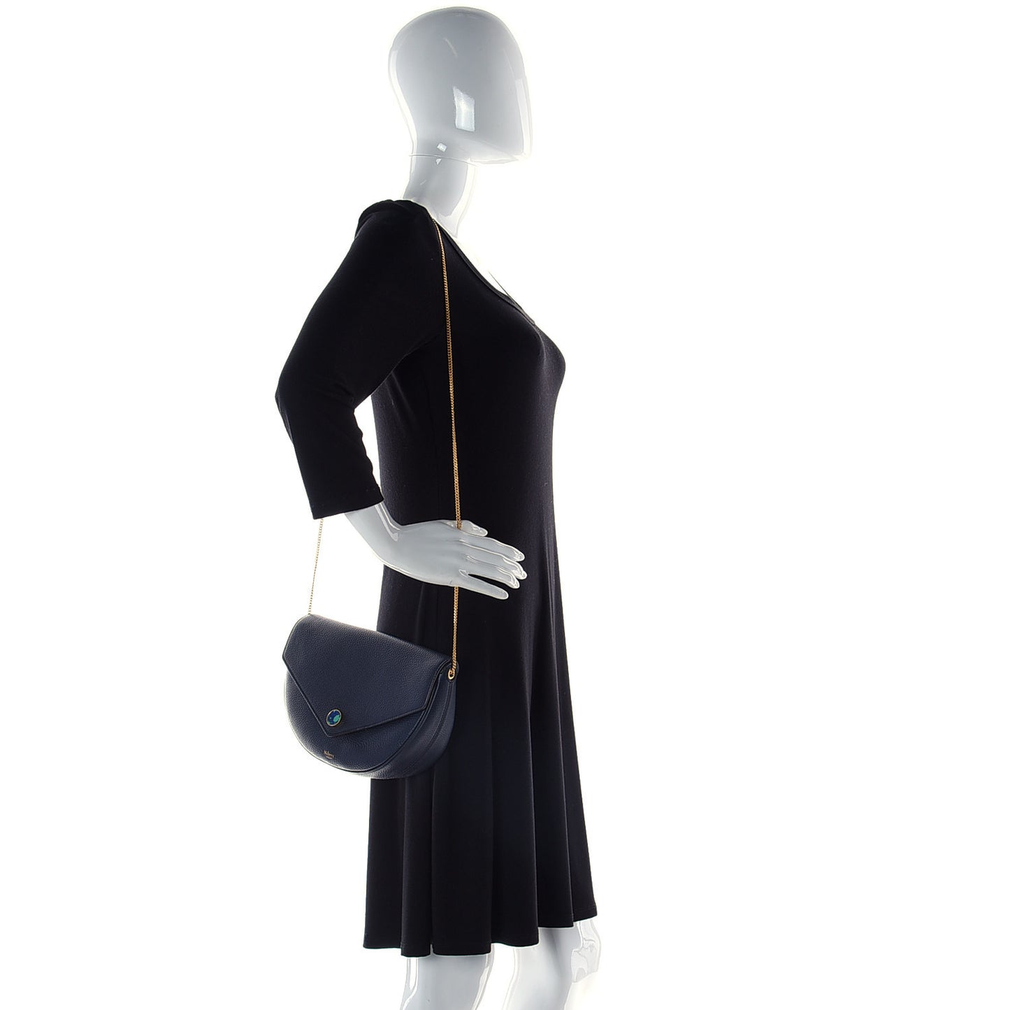 Small Classic Grain Calfskin Brockwell Clutch Bright Blue