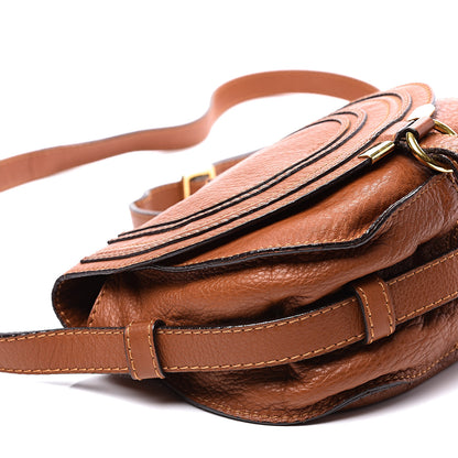 Chloe Calfskin Mini Marcie Round Crossbody Bag Tan 7 of 9
