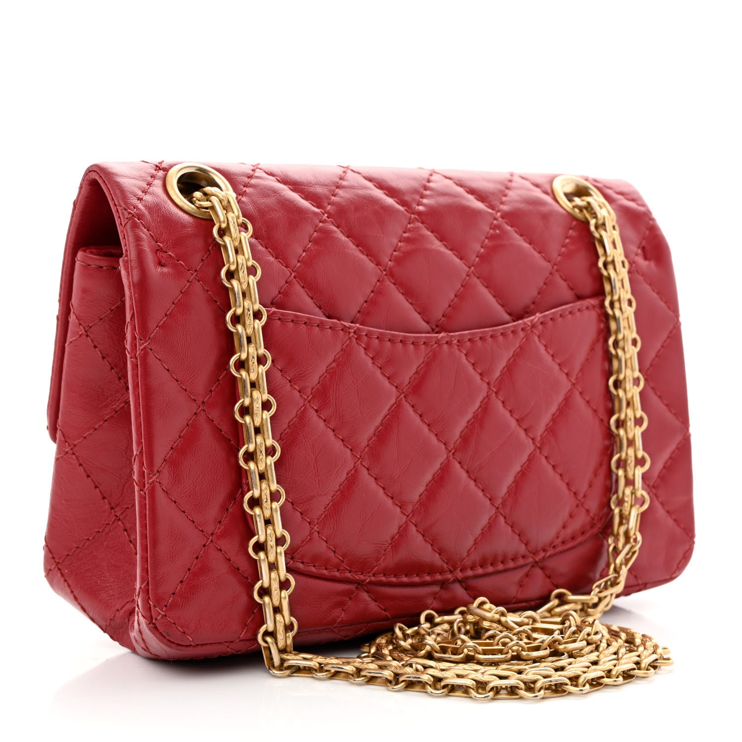 Chanel Aged Calfskin Quilted 2.55 Reissue Mini Flap Red 3 of 11