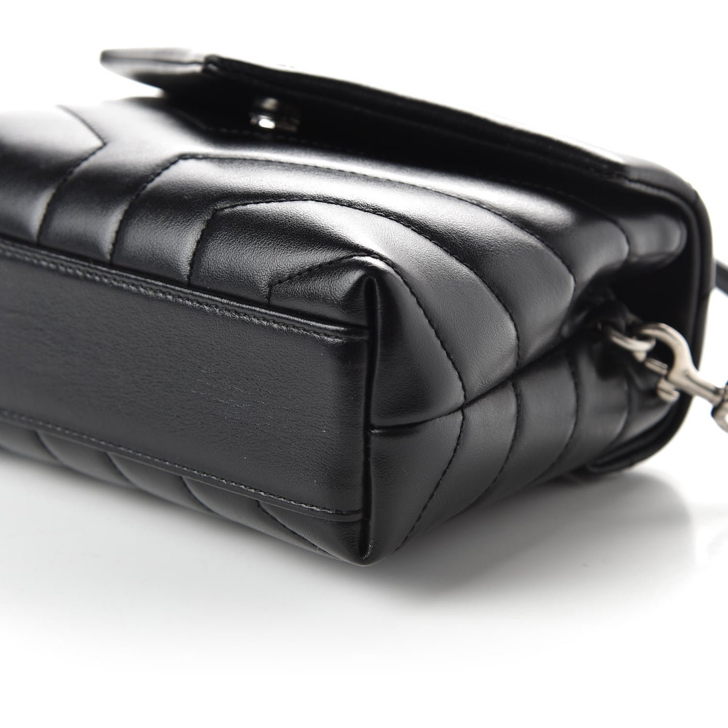 Calfskin Y Quilted Monogram Toy Loulou Crossbody Bag Black
