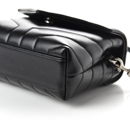 Saint Laurent Calfskin Y Quilted Monogram Toy Loulou Crossbody Bag Black 7 of 9