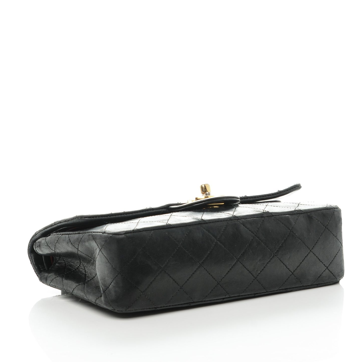 Lambskin Quilted Small Double Flap Black