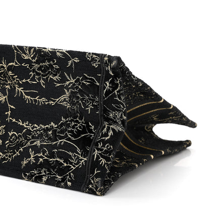 Christian Dior Velvet Jardin d'Hiver Embroidered Large Book Tote Black Gold 10 of 10