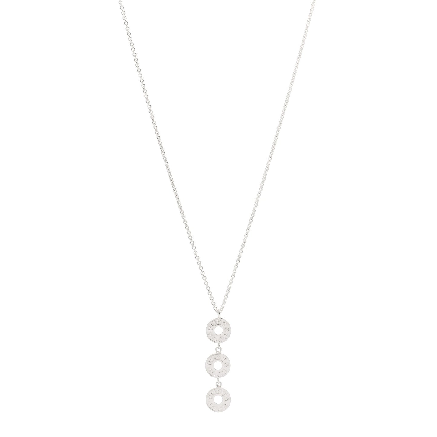 Sterling Silver 1837 Triple Circle Drop Pendant Necklace