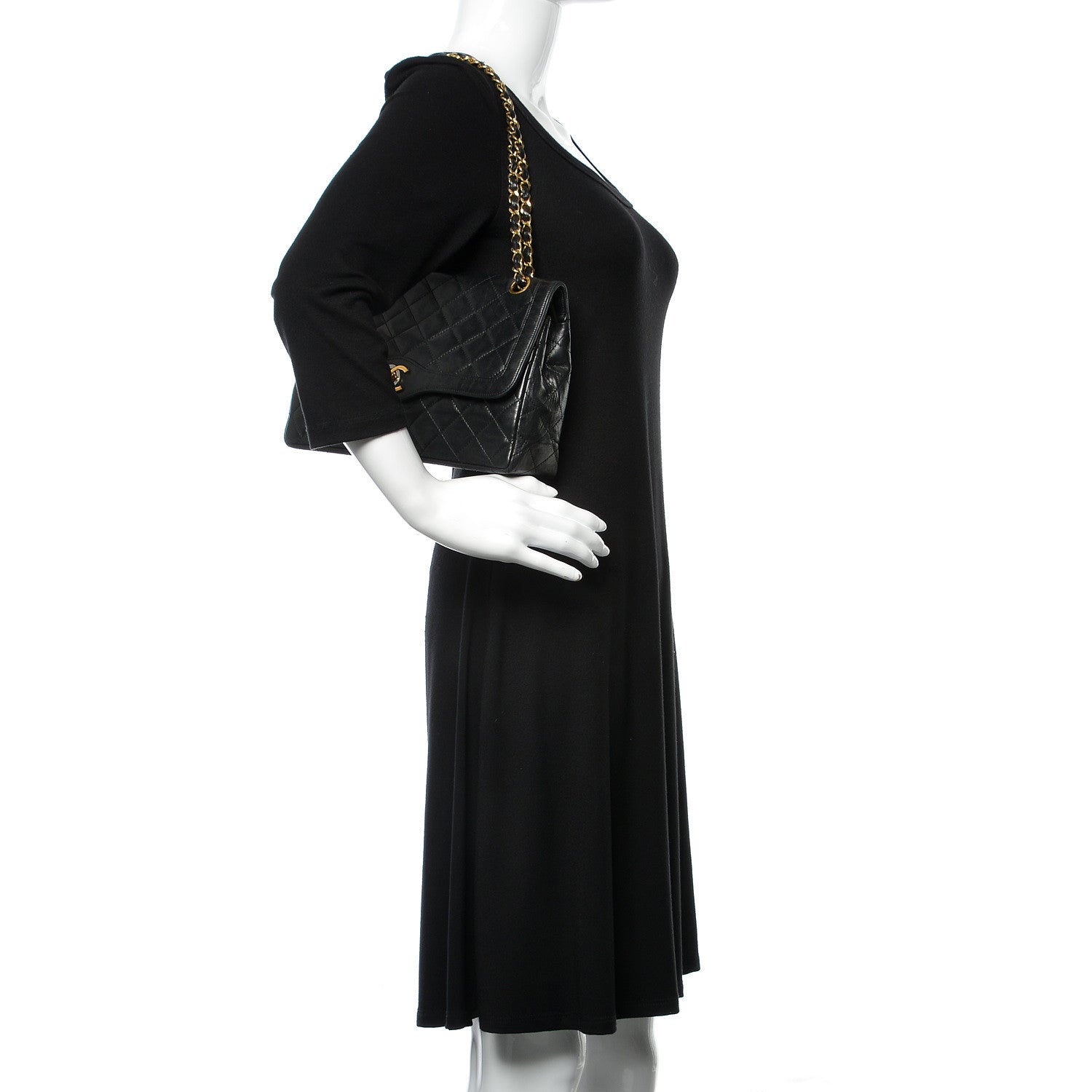 Chanel Lambskin Quilted Medium Double Flap Black 2 of 17
