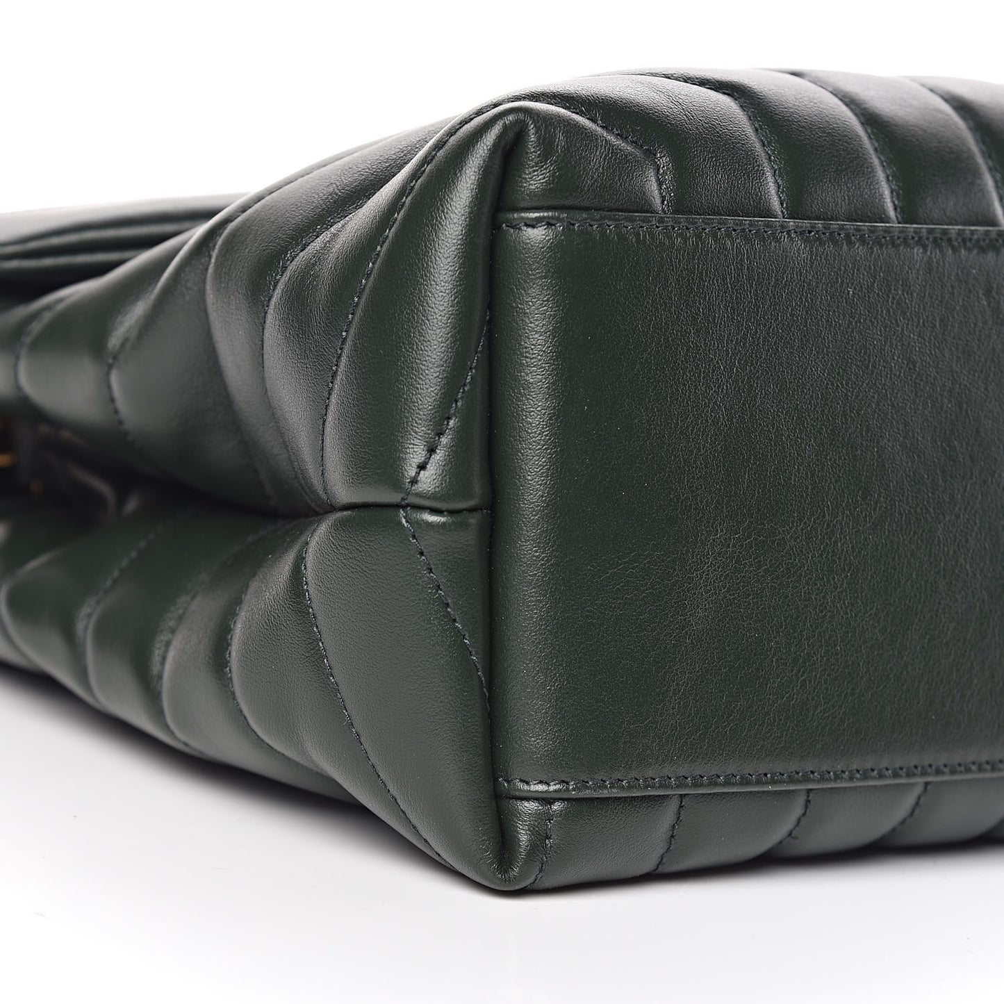 Calfskin Y Quilted Monogram Medium Loulou Chain Satchel Olive