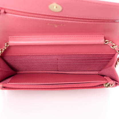 Chanel Caviar Quilted CC Filigree Wallet On Chain WOC Pink 5 of 11