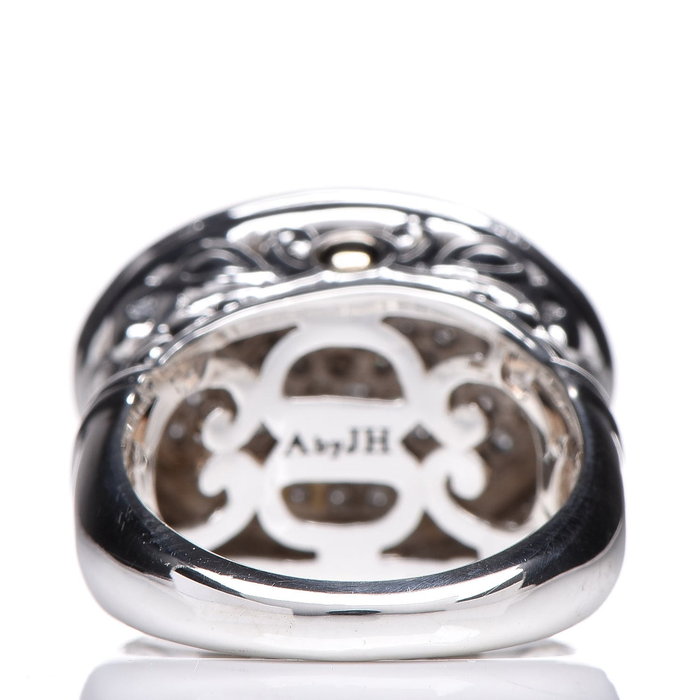 Sterling Silver 14K Yellow Gold Cubic Zirconia Angela Oval Ring 57 8