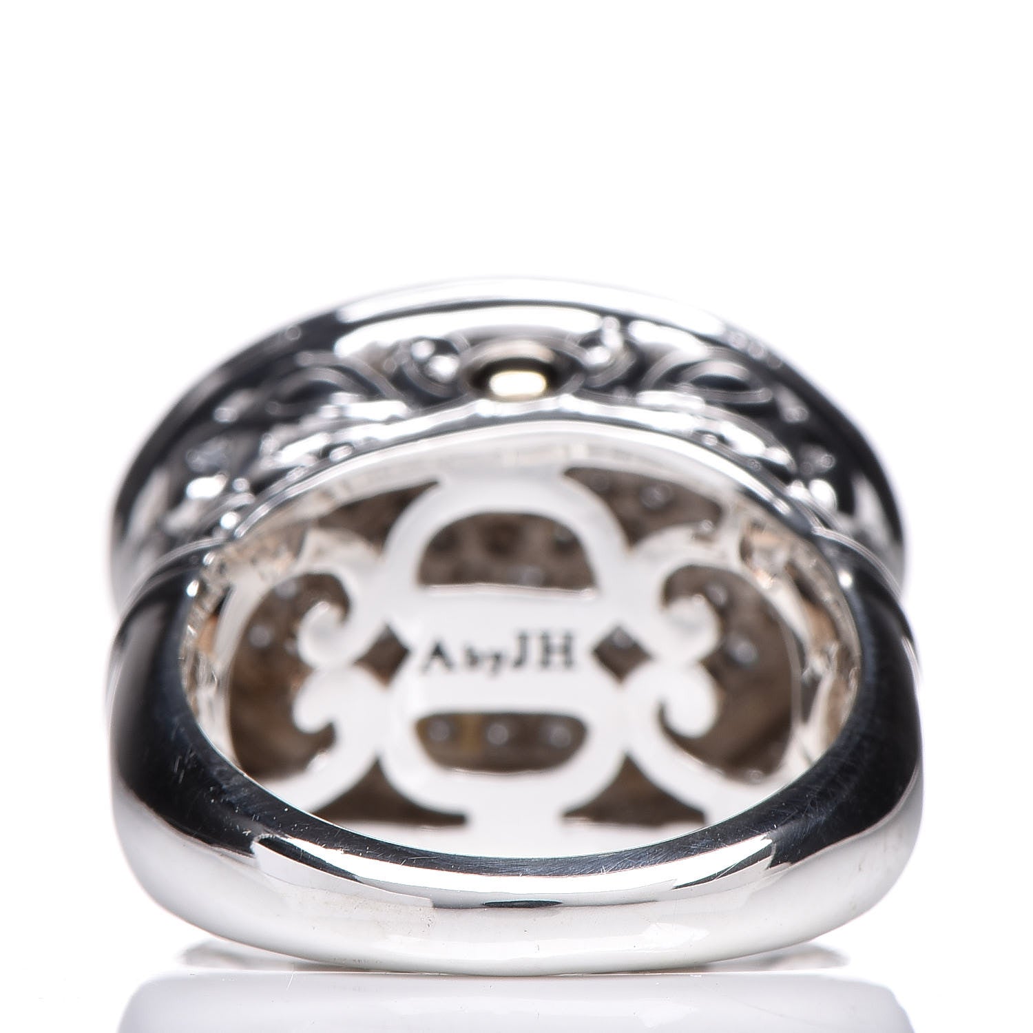 John Hardy Sterling Silver 14K Yellow Gold Cubic Zirconia Angela Oval Ring 57 8 4 of 7