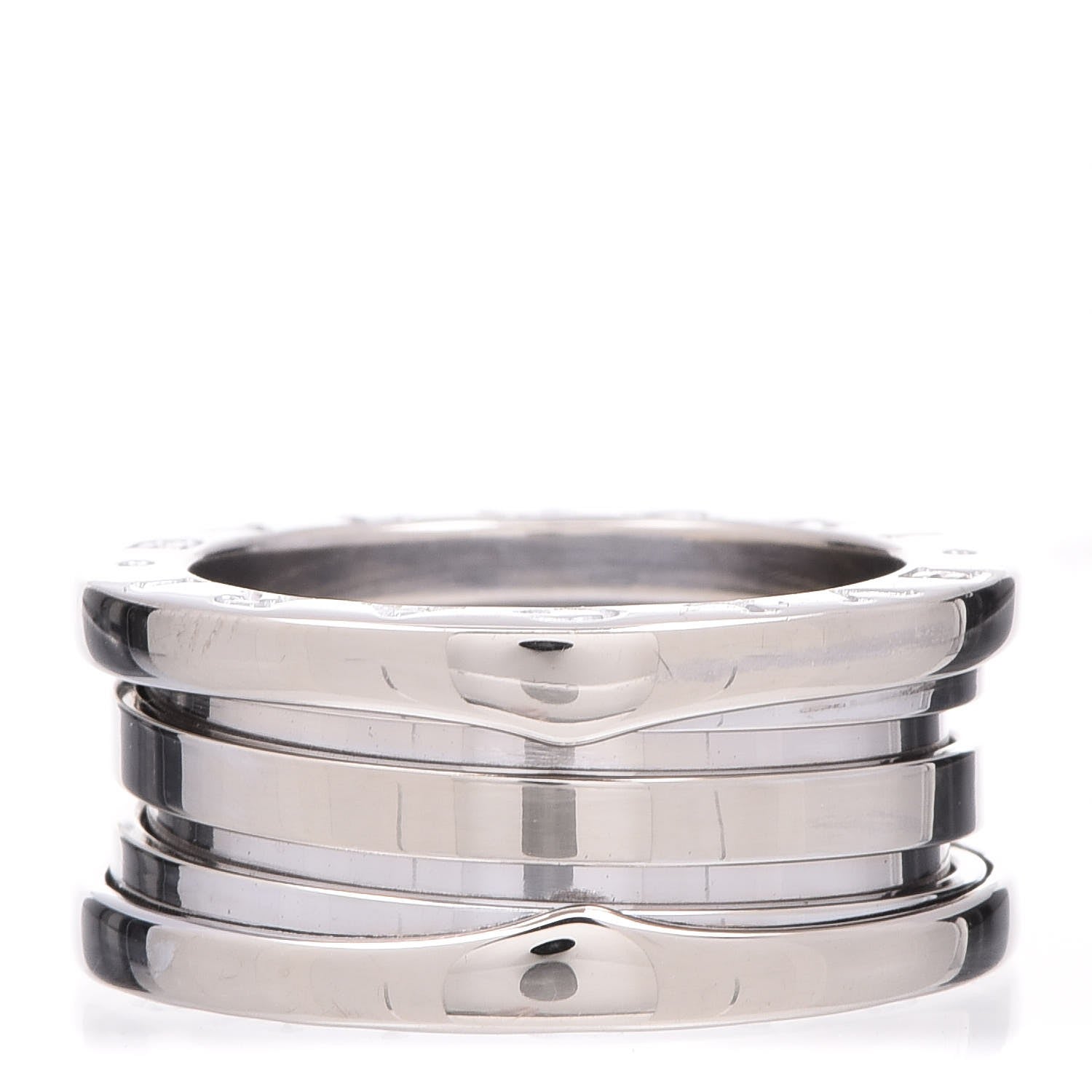 Bulgari 18K White Gold B.Zero1 3 Band Ring 50 5.25 1 of 4