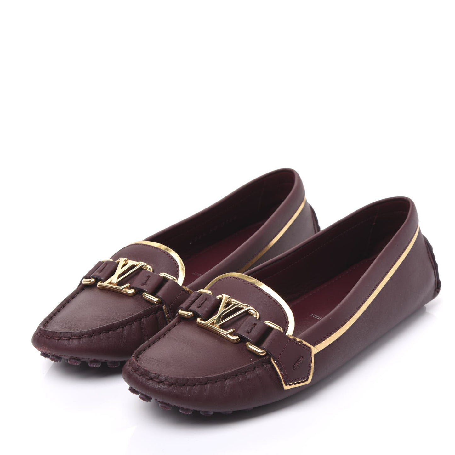 Calfskin Oxford Loafers 36.5 Bordeaux