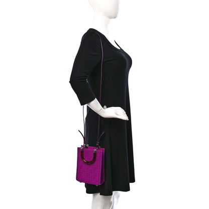 Fendi Technical Fabric Vitello Ceylon Plexiglass FF Mini Fendi Sunshine Shopper Tote Bouganville 2 of 8